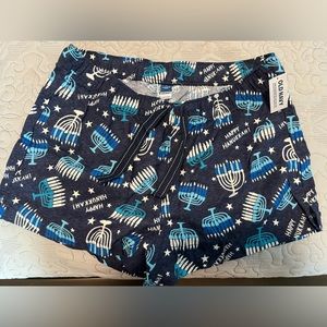 Old Navy Happy Hanukkah flannel boxer shorts, glow in the dark, NWT